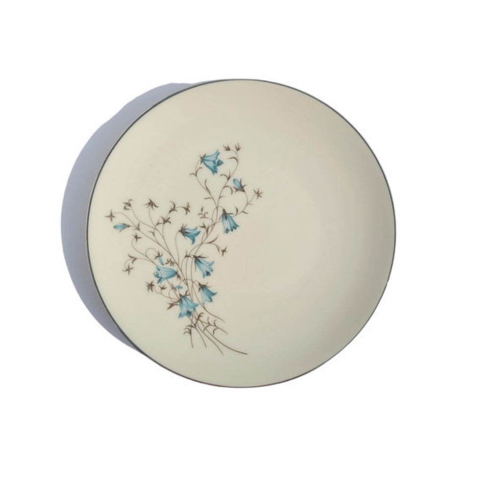 Vintage‎ 60s Flintridge Belnor Blue Gray Floral California Ceramic Salad Plate